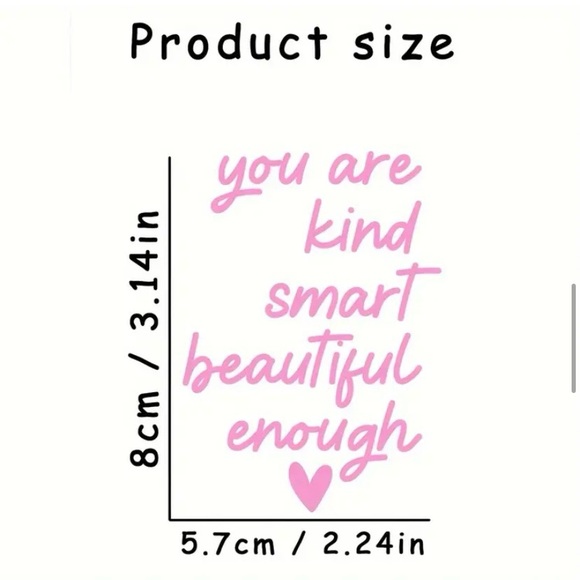 3/$10 Self Affirmations Vinyl Sticker U Are Kind, Smart, Beautiful, Enough Decal - Picture 5 of 6